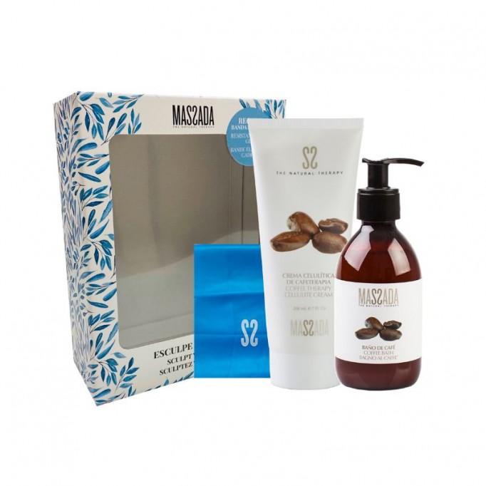 PACK MASSADA CORPORAL ANTICELULITICO CREMA CAFETERAPIA Y GEL DE DUCHA DE CAFE