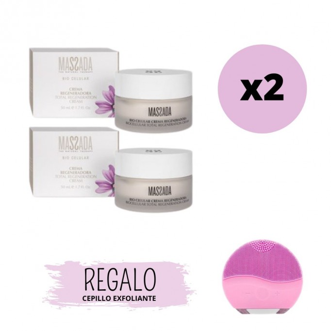 PACK 2 MASSADA BIO CELULAR CREMA REGENERADORA CON CEPILLO DE REGALO