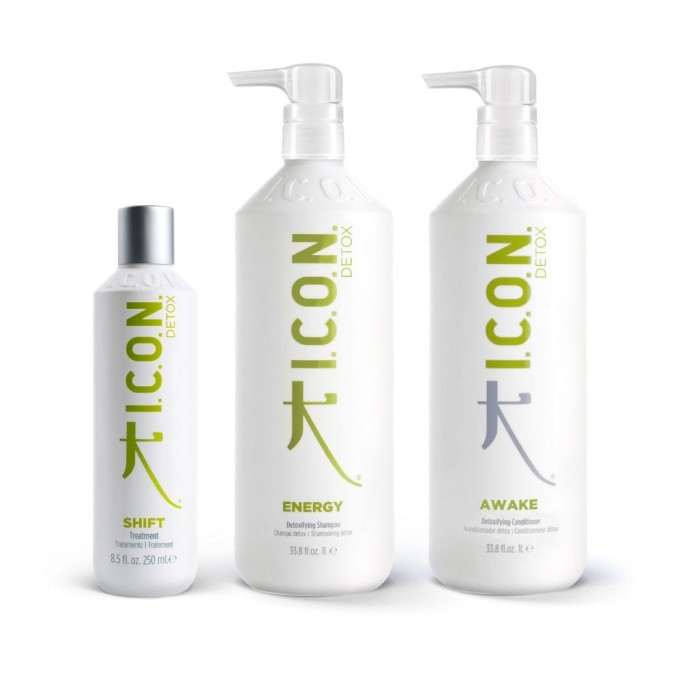 Pack ICON Detox Litro: Champú Energy + Tratamiento Shift + Acondicionador Awake