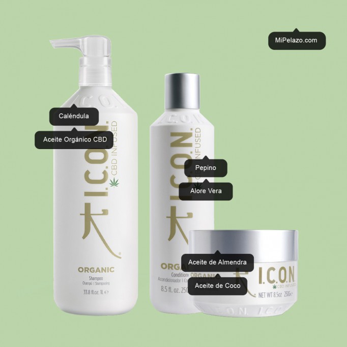 Pack ICON ORGANIC champú litro+ acondicionador 250+ infused