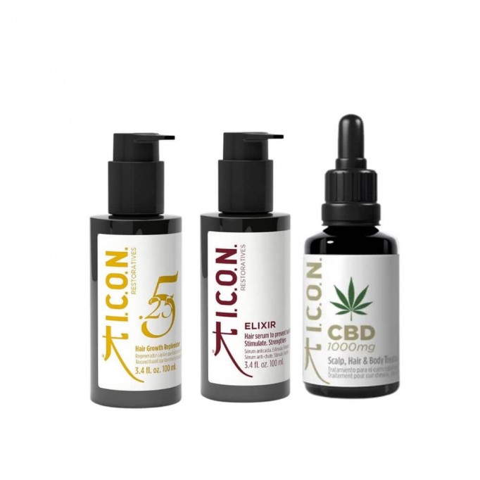 Pack ICON Anticaída Elixir + 5.25 + Aceite regenerador Organic + Detox Bar