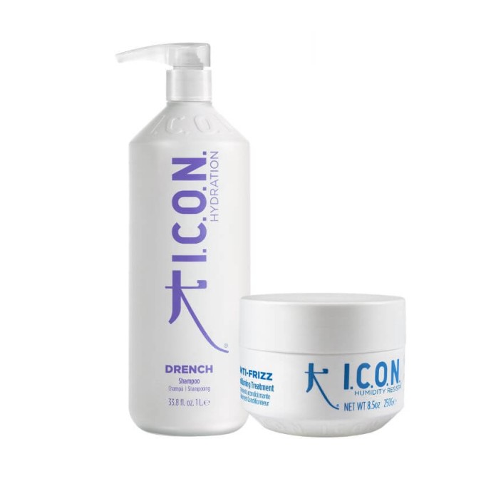 Pack ICON champú litro DRENCH + acondicionador Antifrizz 250ml