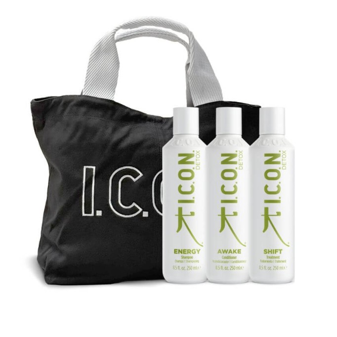 PACK ICON DETOX CHAMPU ENERGY TRATAMIENTO SHIFT Y ACONDICIONADOR AWAKE 250 ML